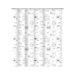 Штора для ванны Fora Cats 1800х1800 мм полиэстер белая (FOR-PH-CATS) - фото 1