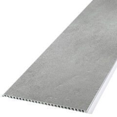 Панель ПВХ 250х2700х8 мм Кронапласт бесшовная ламинированная бетон платино 0,675 кв.м - фото 2