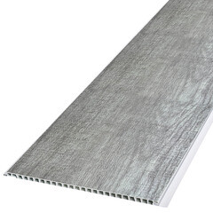 Панель ПВХ 250х2700х8 мм Кронапласт бесшовная ламинированная замша дерево серая 0,675 кв.м - фото 2