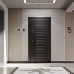 Дверь входная Torex Талса Скай правая крема - черная шагрень с зеркалом 950х2050 мм - фото 15