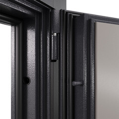 Дверь входная Torex Талса Скай правая крема - черная шагрень с зеркалом 950х2050 мм - фото 8