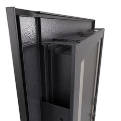 Дверь входная Torex Талса Скай правая крема - черная шагрень с зеркалом 950х2050 мм - фото 5