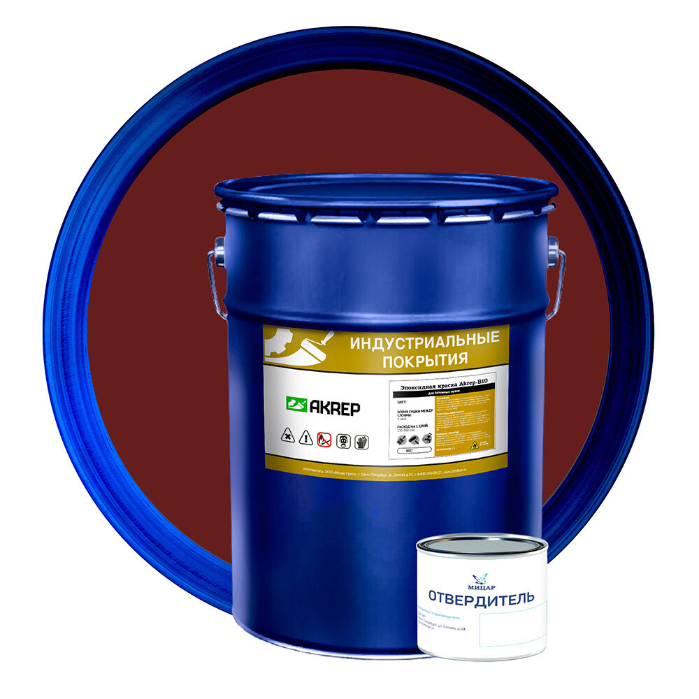 Изображение товара Эпоксидная краска Мицар Акрэп-Б10 для бетонных полов 20 кг+0,4 кг