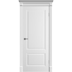 Дверь межкомнатная Норра 2 600х2000 мм эмаль белая глухая с замком и петлями - фото 1
