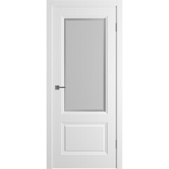 Дверь межкомнатная Норра 2 600х2000 мм эмаль белая со стеклом с замком и петлями - фото 6