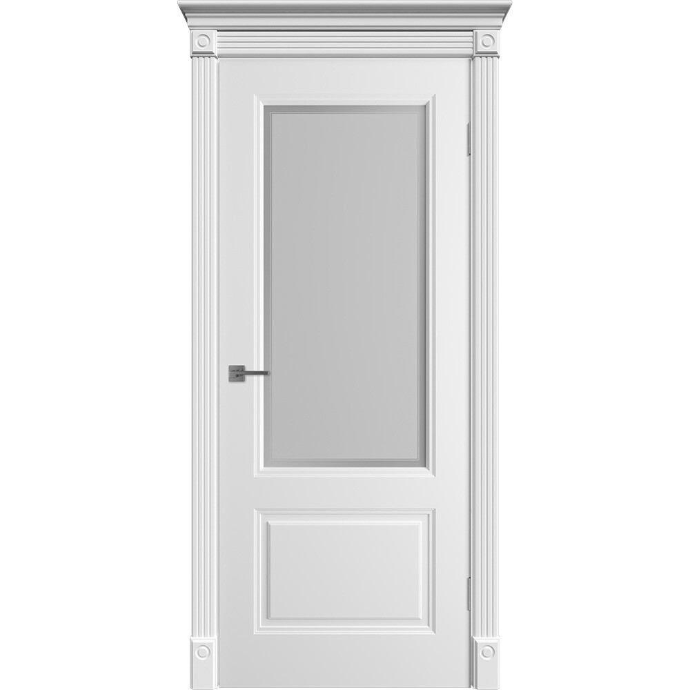 Изображение товара Межкомнатная дверь Норра 2 со стеклом 600х2000 мм белая эмаль