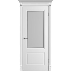 Дверь межкомнатная Норра 2 800х2000 мм эмаль белая со стеклом с замком и петлями - фото 1