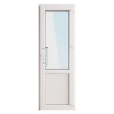 Металлопластиковая дверь VEKA 2050х800 мм алюминиевый порог белая правая стеклопакет