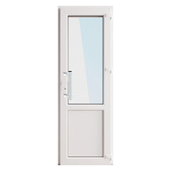 Изображение товара Металлопластиковая дверь VEKA 2050х800 мм алюминиевый порог белая правая стеклопакет