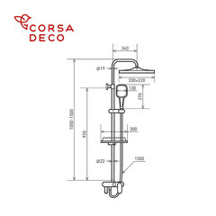 Душевая система Corsa Deco CX с верхним душем с лейкой с изливом черная (SSFCX330QB) - фото 19