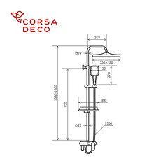 Душевая система Corsa Deco CX с верхним душем с лейкой с изливом хром (SSFCX330Q) - фото 14