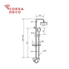 Душевая система Corsa Deco CX с верхним душем с лейкой с изливом черная (SSFCX230SB) - фото 14
