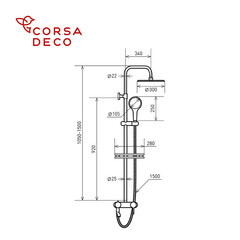 Душевая система Corsa Deco NX с верхним душем с лейкой с изливом хром (SSFNX300S) - фото 14