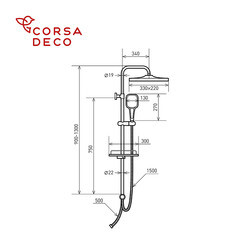 Душевой комплект Corsa Deco CX с верхним душем с лейкой хром (SSСX330Q) - фото 2