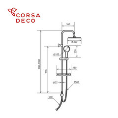 Душевой комплект Corsa Deco NX с верхним душем с лейкой хром (SSNX300S) - фото 2