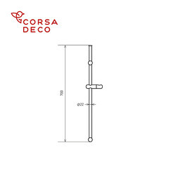 Штанга для душа Corsa Deco AX 700 мм без мыльницы нержавеющая сталь черный (SRAX700SB) - фото 2