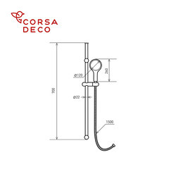 Душевой комплект Corsa Deco FX со шлангом со стойкой хром (SSETFX120S) - фото 2