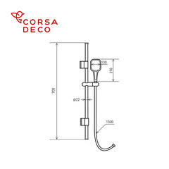 Душевой комплект Corsa Deco CX со шлангом со стойкой черный (SSETCX130QB) - фото 6