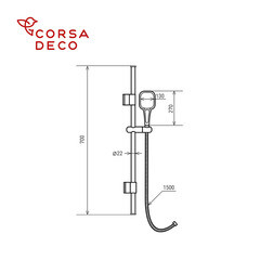 Душевой комплект Corsa Deco CX со шлангом со стойкой хром (SSETCX130Q) - фото 6