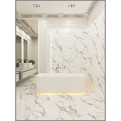 Керамогранит NT Ceramic Marmo белый полированный 1200х600х9 мм (2 шт.=1,44 кв.м) - фото 17