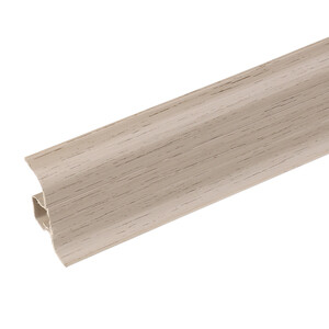 Плинтус ПВХ напольный Lider 62 мм дуб жемчужный 2500 мм с мягким краем ...