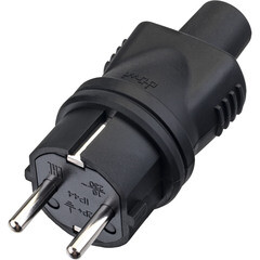 Изображение товара Вилка штепсельная Düwi с заземлением IP44 черная