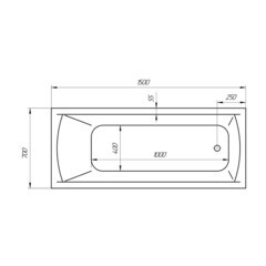 Ванна акриловая Ollie 150х70 см без ножек (01ол1570) - фото 2