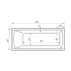 Ванна акриловая Ollie 160х70 см без ножек (01ол1670) - фото 2