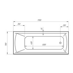 Ванна акриловая Ollie 170х70 см без ножек (01ол1770) - фото 2
