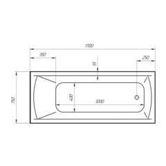 Ванна акриловая Ollie 170х75 см без ножек (01ол1775) - фото 2