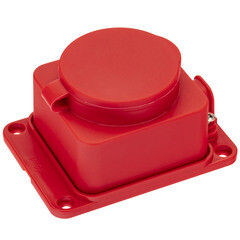 Изображение товара Розетка штепсельная Düwi одинарная с заземлением IP44 настенная красная