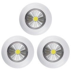 Изображение товара Фонарь пушлайт Ritter светодиодный 1 LED 3 Вт на батарейках AAA пластик самоклеящийся (29098 8)