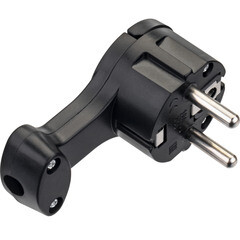 Изображение товара Вилка угловая с заземлением 16 А 230 В Düwi черная (30477 7)