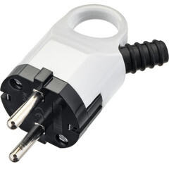 Изображение товара Вилка угловая с заземлением 16 А 230 В Düwi с кольцом белая (30467 8)