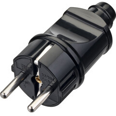 Изображение товара Вилка прямая с заземлением 16 А 250 В Düwi черная (30466 1)