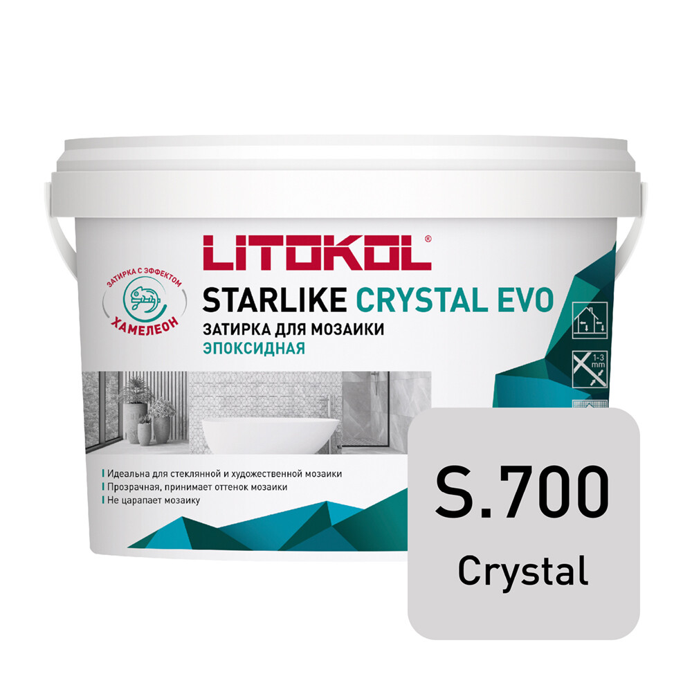 

Затирка эпоксидная Litokol StarLike Crystal Evo s.700 кристал-хамелеон 2,5 кг, Серый