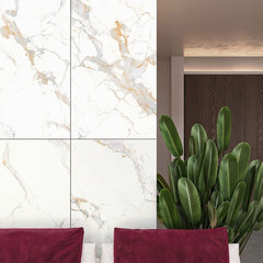 Керамогранит Buono Ceramica Marble белый полированный 1200х600х8,5 мм (2 шт.=1,44 кв.м) - фото 10