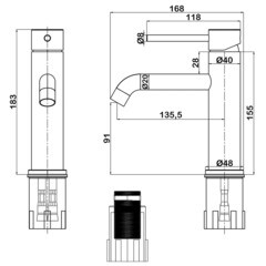 Смеситель для раковины Swedbe Select однорычажный золото (2710GO) - фото 3