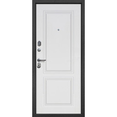 Дверь входная Ferroni Классика левая букле черный - эмалит белый 860х2050 мм - фото 4