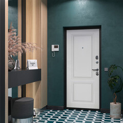 Дверь входная Ferroni Классика правая букле черный - эмалит белый 860х2050 мм - фото 2