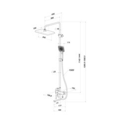 Душевая система Iddis Parker с верхним душем с лейкой с изливом хром (PARSB3Fi06) - фото 2