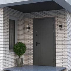 Дверь входная Ferroni Smart 4 правая муар графит серый - эмалит белый 860х2050 мм с электронным замком - фото 7