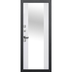 Дверь входная с терморазрывом Ferroni Isoterma левая антик серебро - эмалит белый с зеркалом 860х2050 мм - фото 4