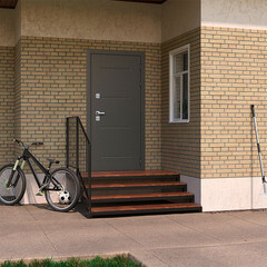 Дверь входная с терморазрывом Ferroni Isoterma левая антик серебро - эмалит белый с зеркалом 860х2050 мм - фото 3