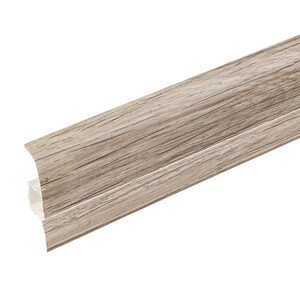 Плинтус ПВХ напольный Lider 75 мм дуб шотландский 2500 мм с мягким ...