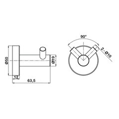 Крючок для ванной Swedbe Select двойной на шуруп латунь золото (9815GO) - фото 2