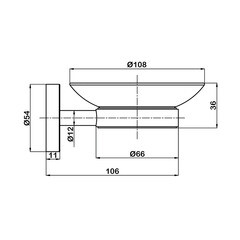 Мыльница для ванной Swedbe Select с держателем стекло/металл золото (9814GO) - фото 2