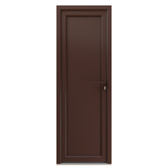 Металлопластиковая дверь VEKA 2050х600 мм алюминиевый порог коричневая правая глухая - фото 1