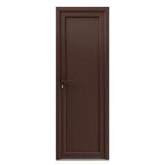 Металлопластиковая дверь VEKA 2050х800 мм алюминиевый порог коричневая левая глухая - фото 1