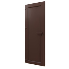 Металлопластиковая дверь VEKA 2050х700 мм алюминиевый порог коричневая левая глухая - фото 2